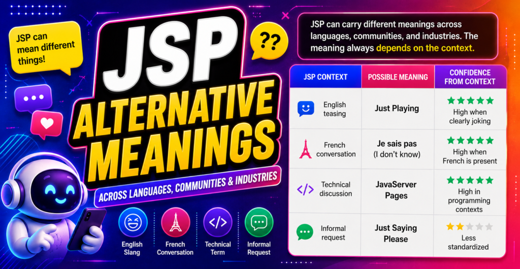 Alternative Meanings of JSP